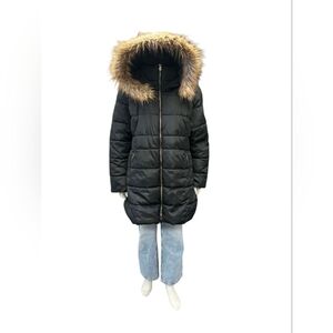 Alta Puffer Coat Black Faux Fur Hood Size 3X EUC Black Puffer